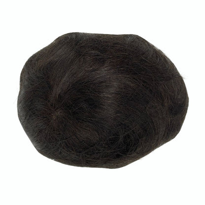Straight Hair System for men, light to medium density with natural appearance color 2 Dark Brown